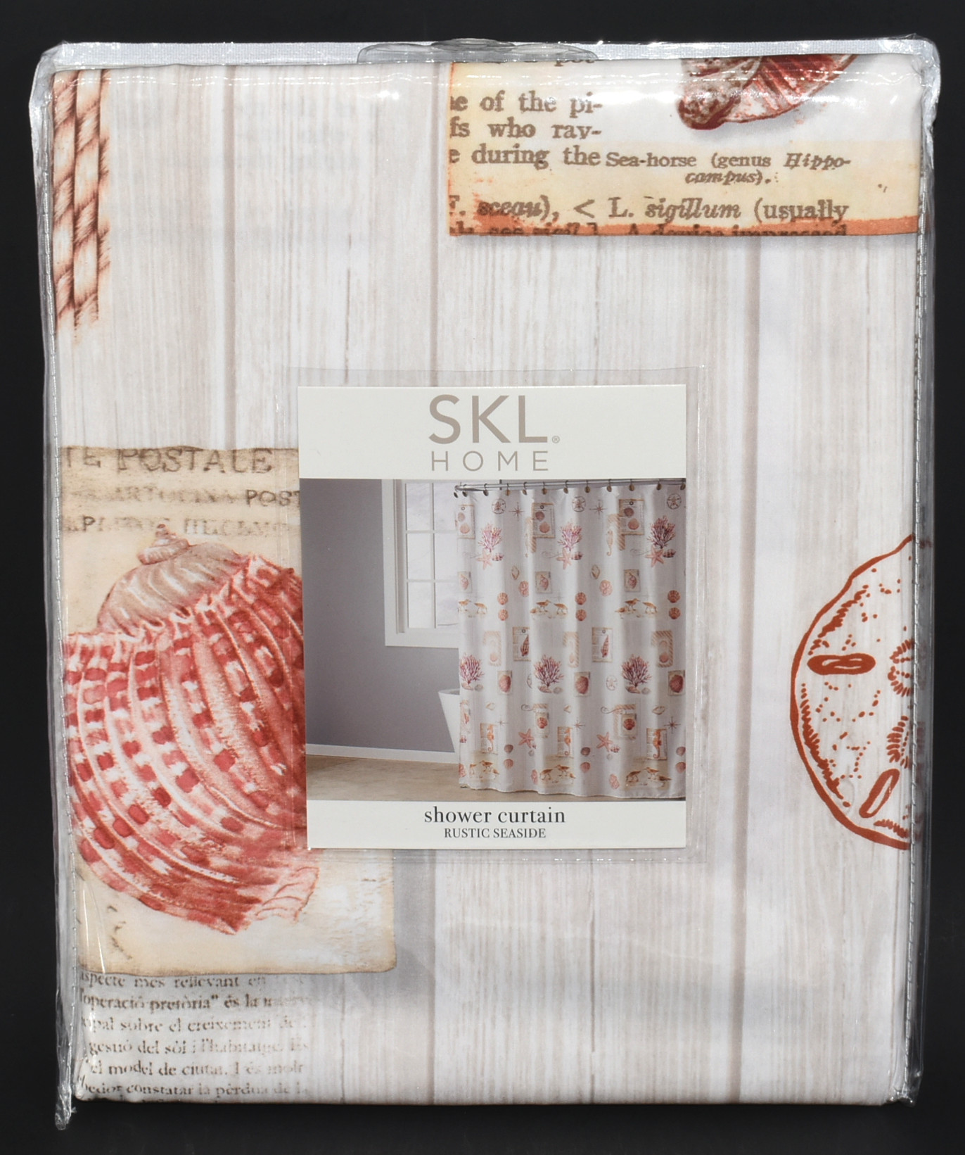 SHOWER CURTAIN,  FABRIC,  RUSTIC SEASIDE