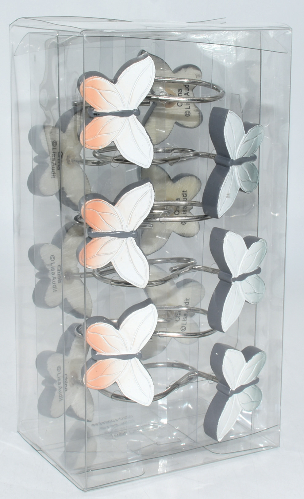 HOOKS,  SHOWER CURTAIN,  RESIN INSPIRE,  BUTTERFLIES,  MADE FOR