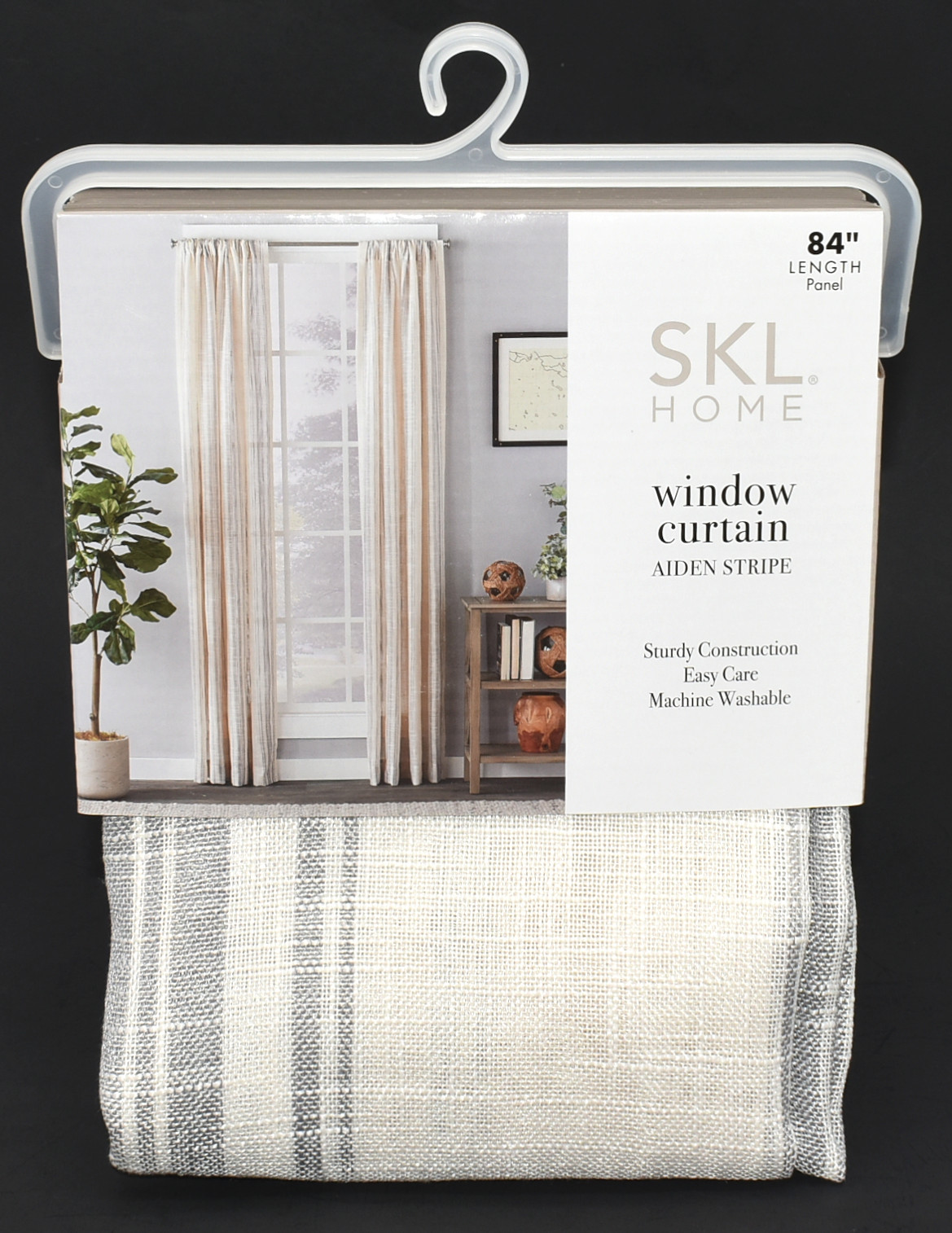 CURTAIN,  PANEL,  38X84,  GRAY AIDEN STRIPE