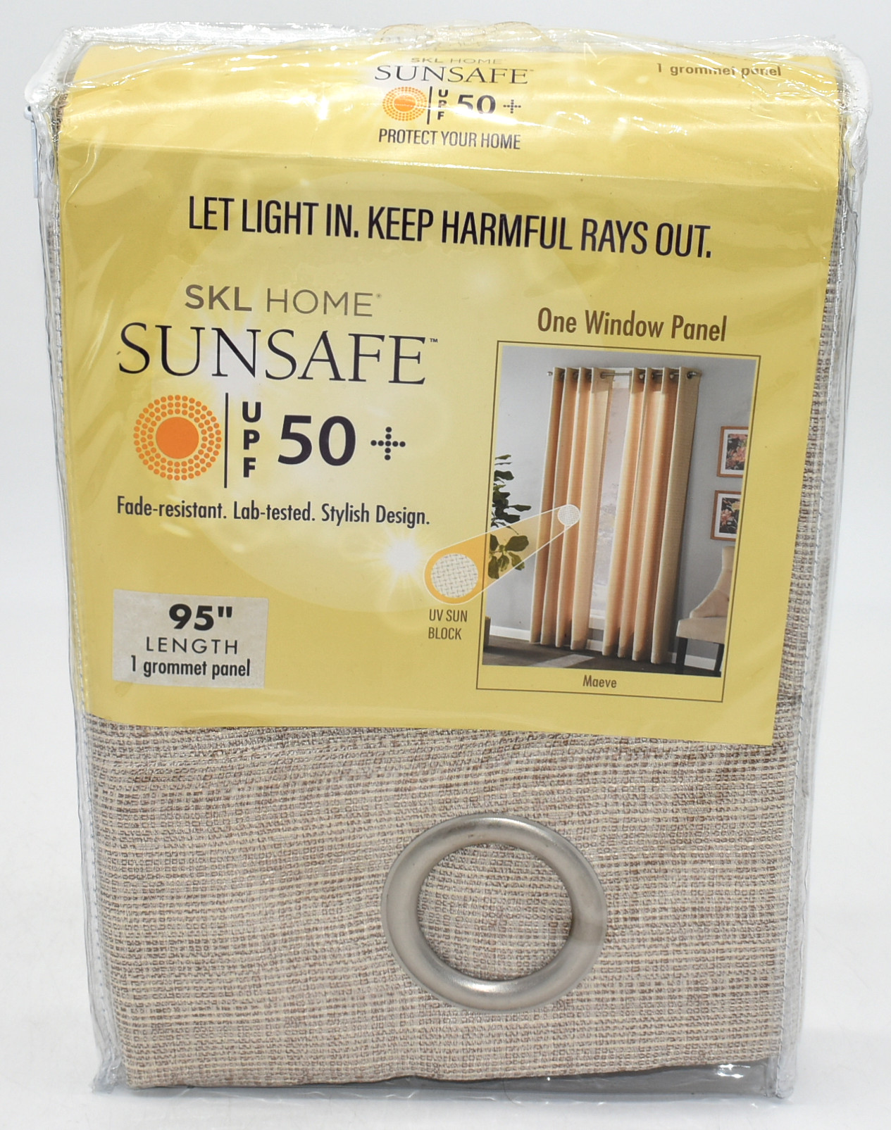CURTAIN,  PANEL,  40X95,  TAN,  MAEVE