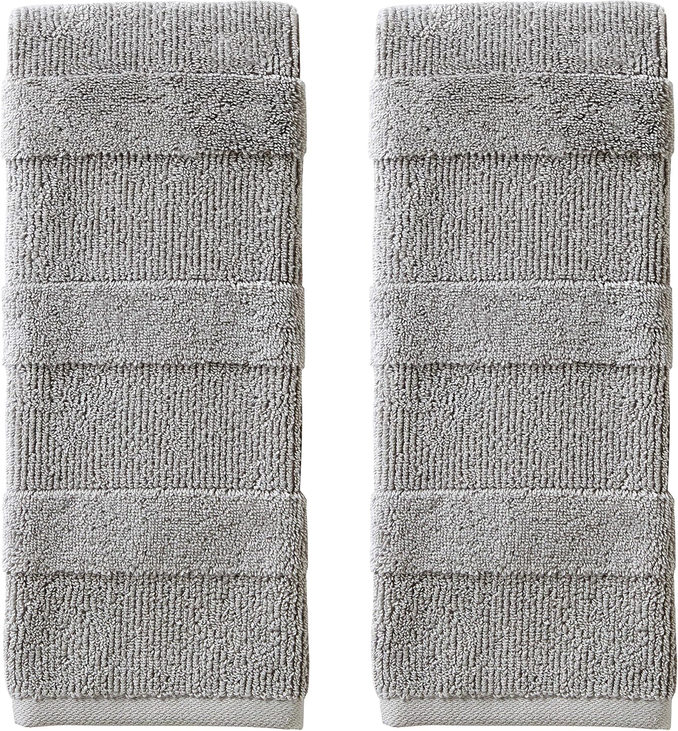 TOWELS,  HAND,  2 PK,  GRAY JAQUARD