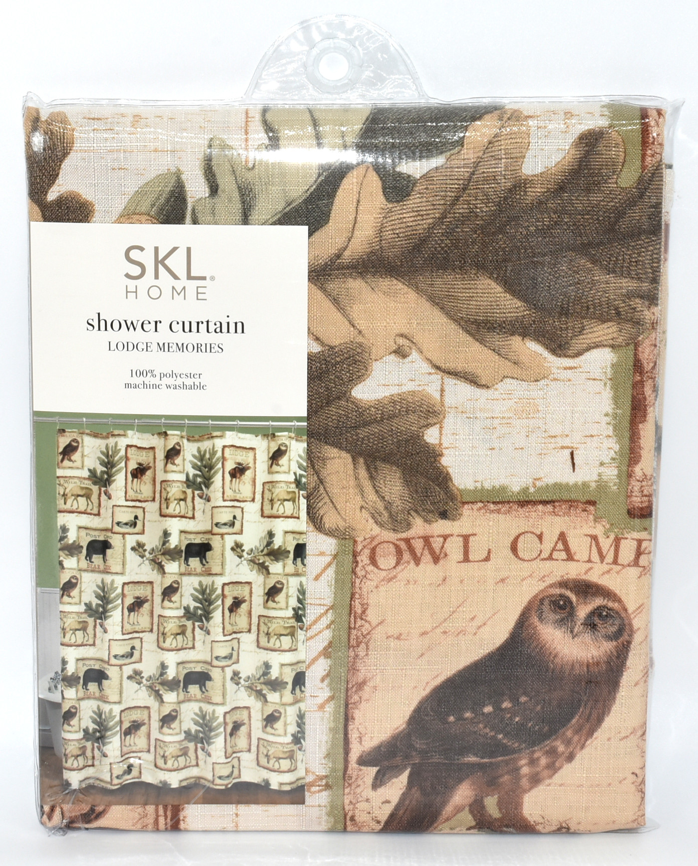 SHOWER CURTAIN,  FABRIC,  LODGE MEMORIES