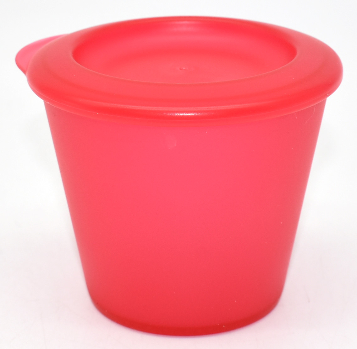 SNACK CUP, 6.5OZ, RED, WITH LID,  PLASTIC