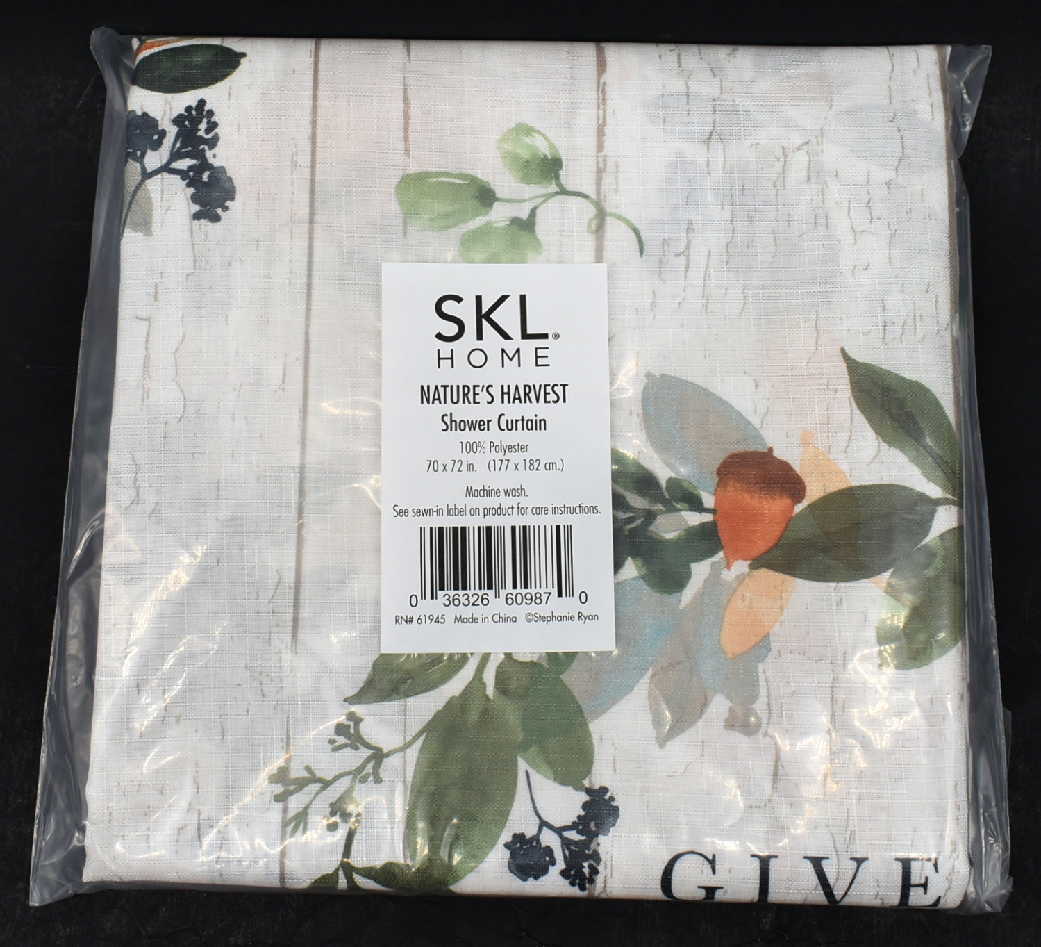 SHOWER CURTAIN,  FABRIC,  NATURES HARVEST