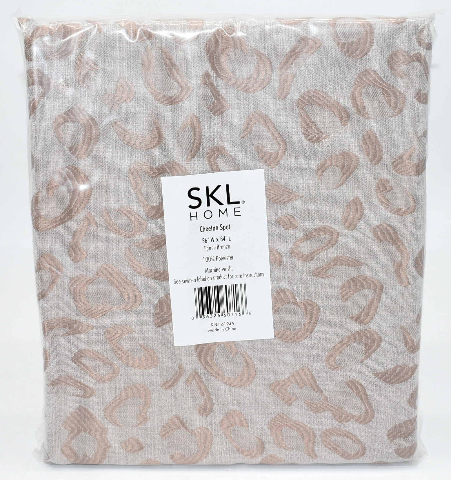 CURTAIN,  PANEL,  56X84,  BRONZE CHEETAH SPOT,  NO RETAIL PKG