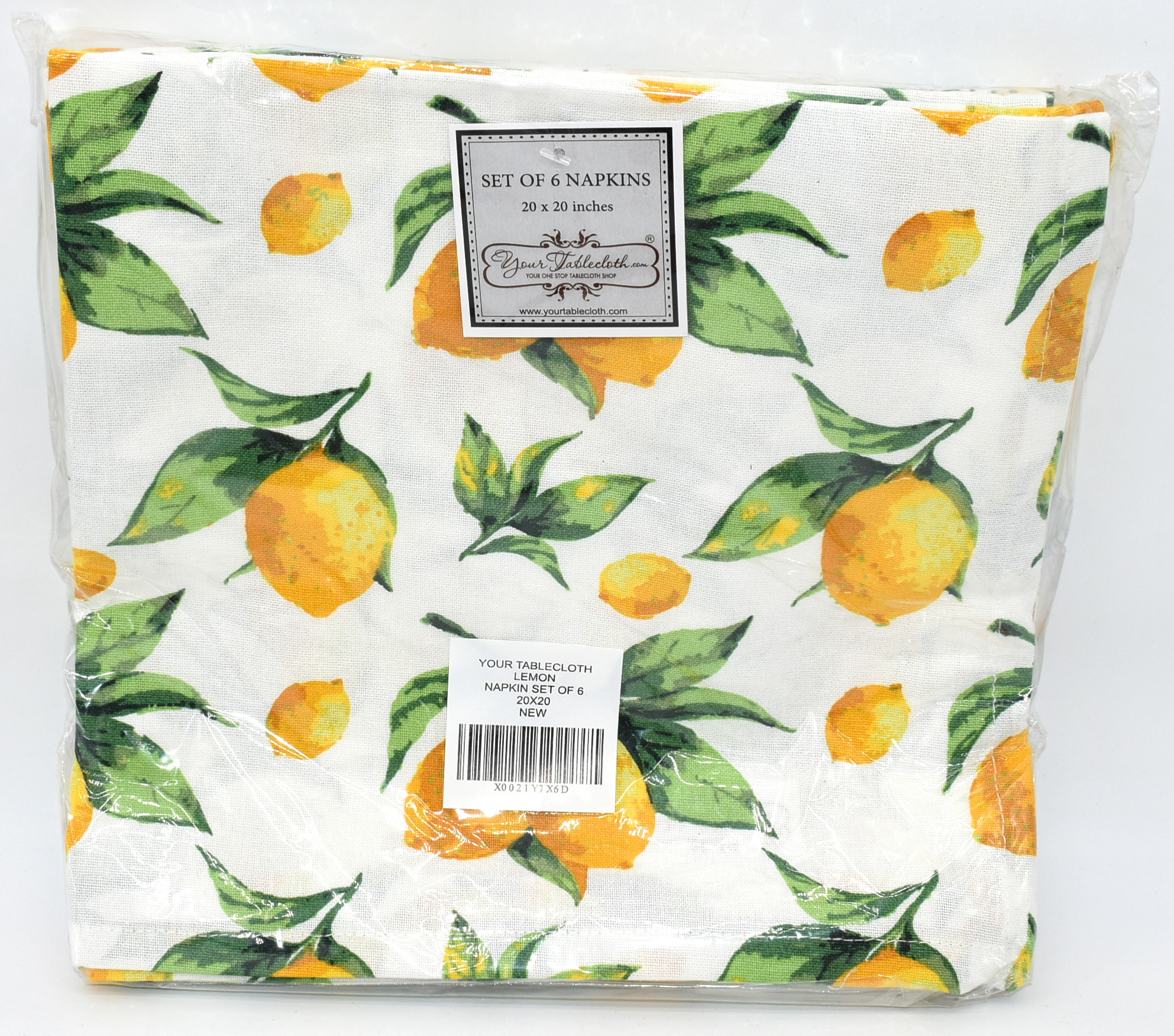 LEMON PRINTED NAPKINS, 6PC SET