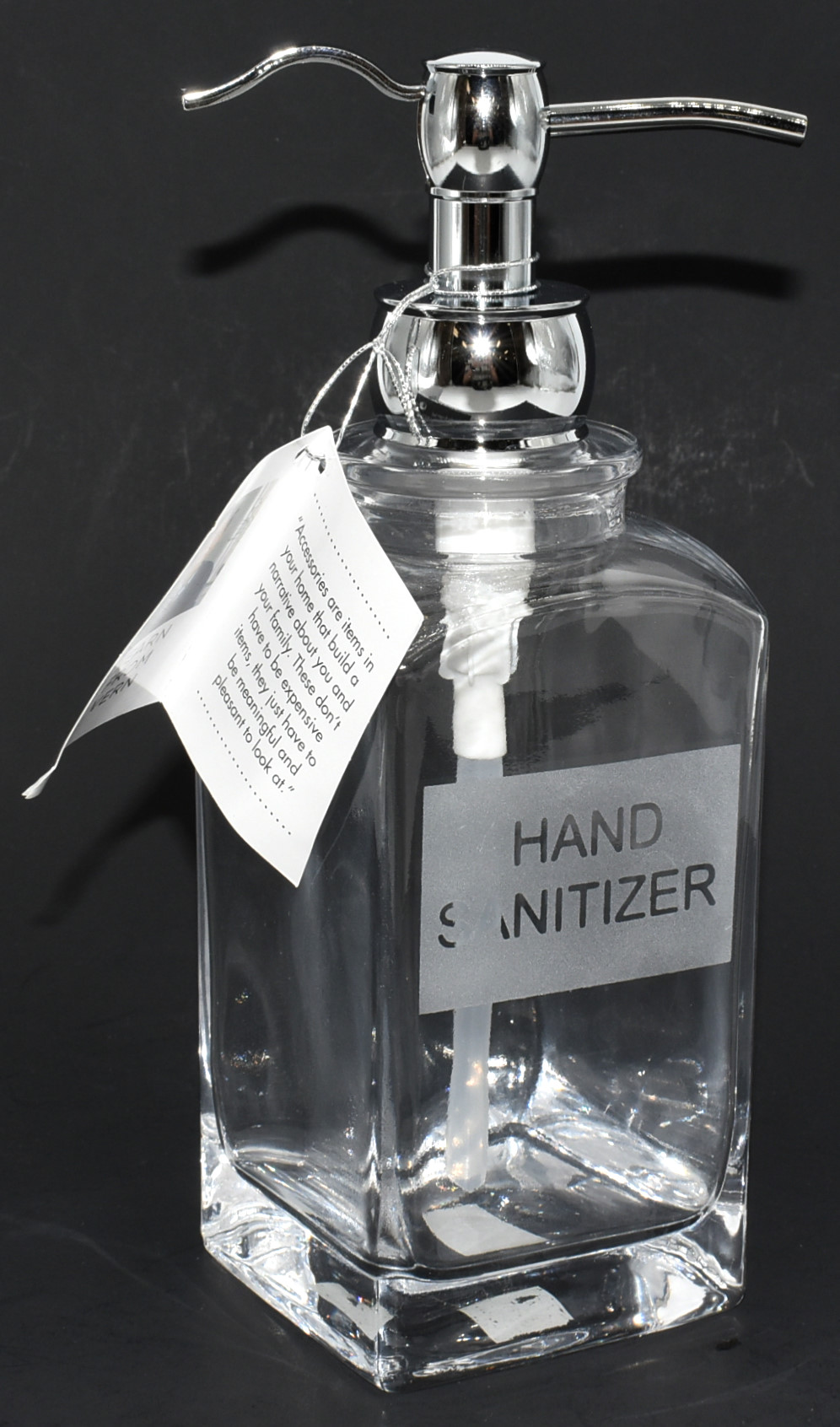 LOTION PUMP,  GLASS,  CLEAR,  LINCOLN,  HAND SANITIZER