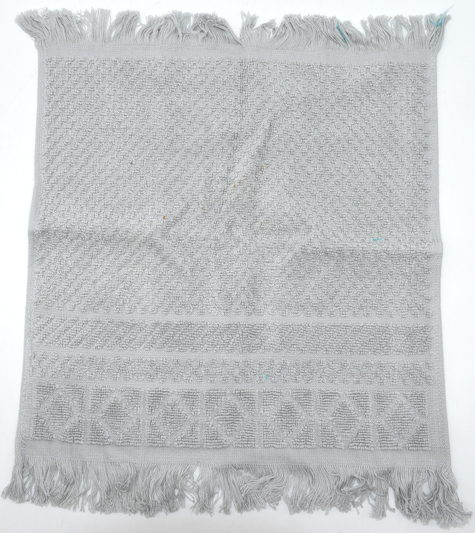 WASH CLOTH,  GRAY,  JAQUARD,  GEO FRINGE