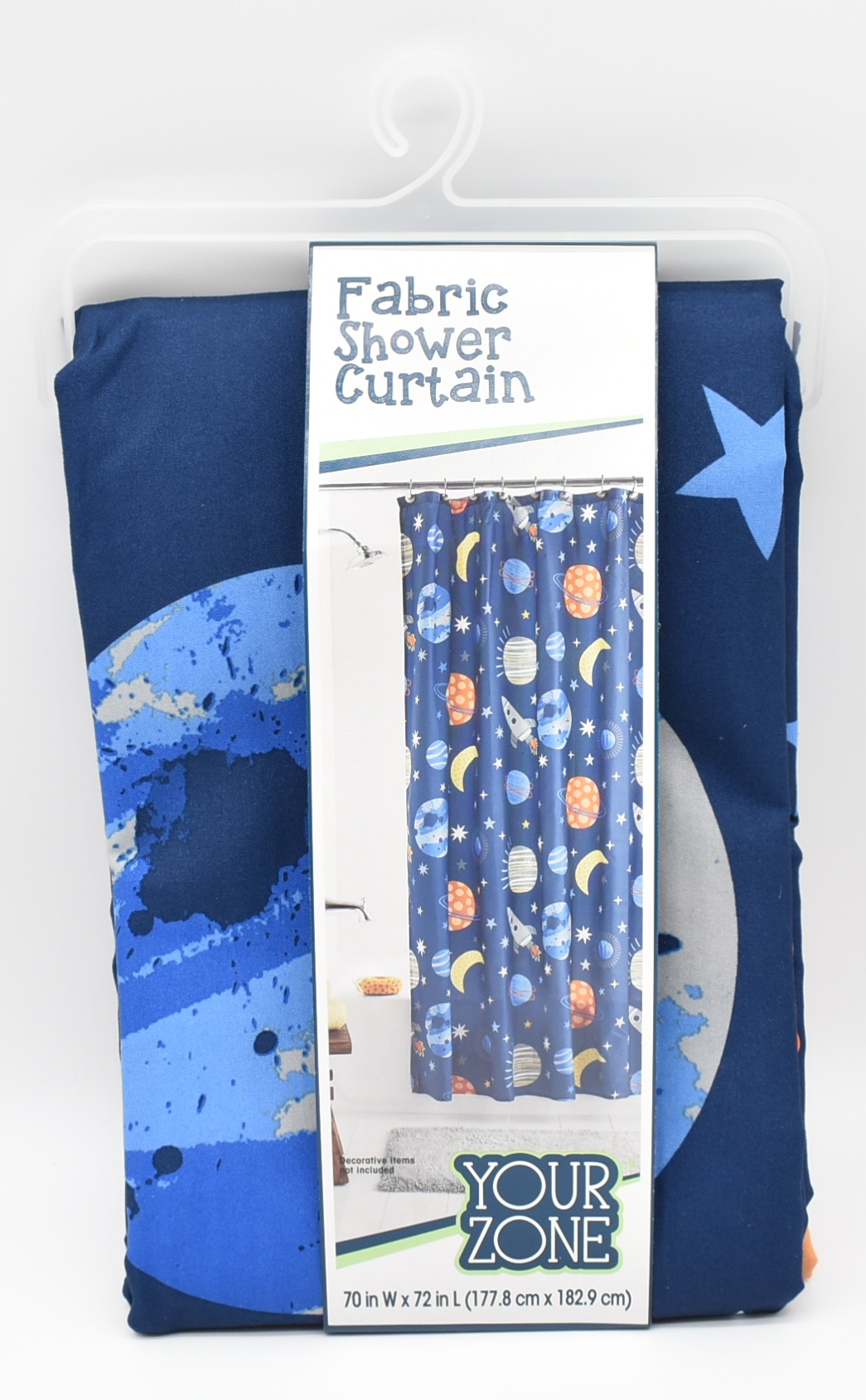 SHOWER CURTAIN,  FABRIC,  OUTER SPACE