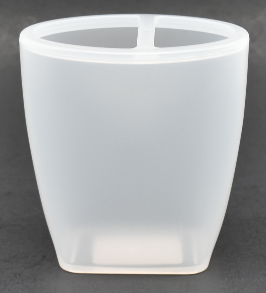 TOOTHBRUSH HOLDER,  CLEAR PLASTIC,  FROSTED