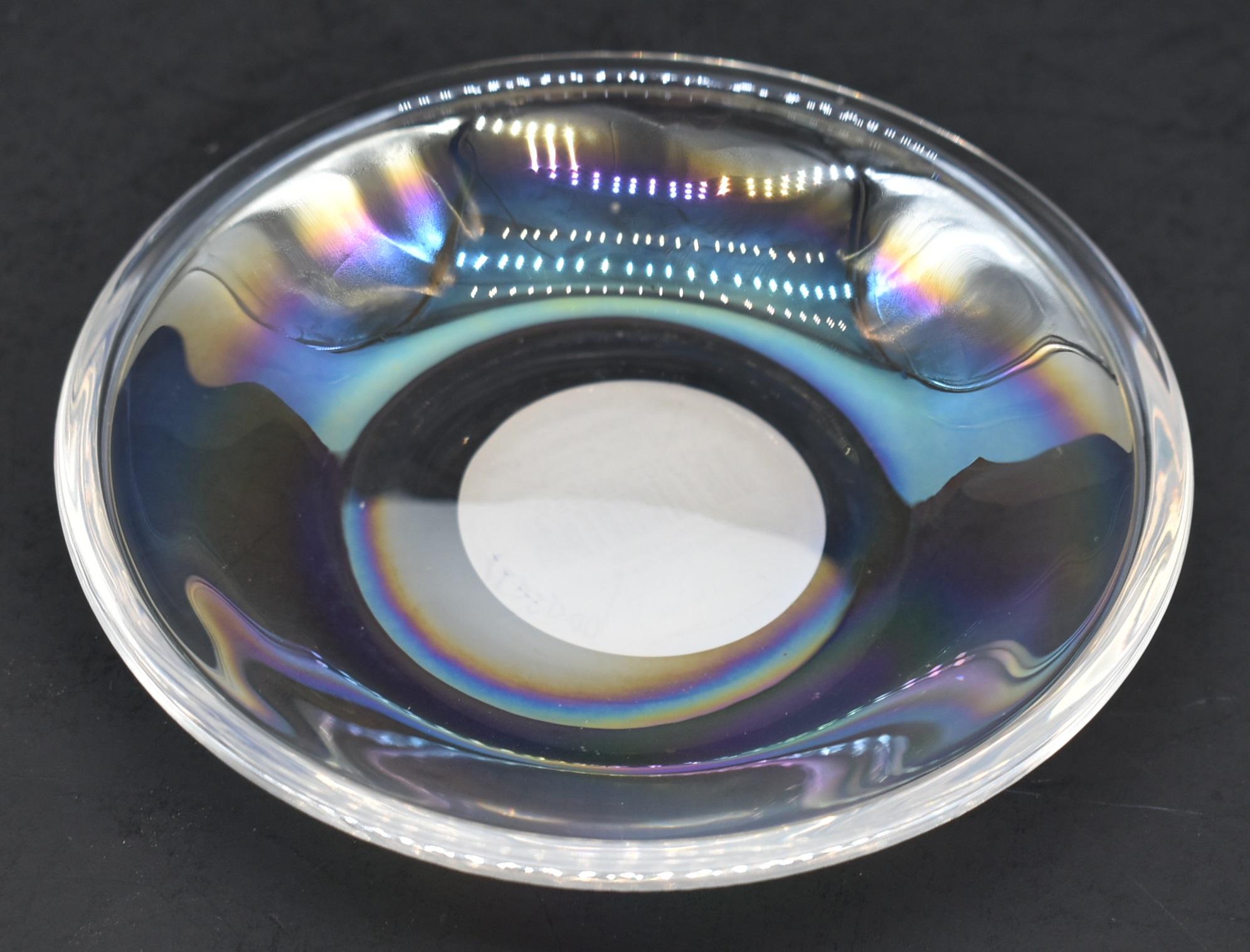 SOAP DISH, 4.5IN, CLEAR, GLASS,  IRIDESCENT