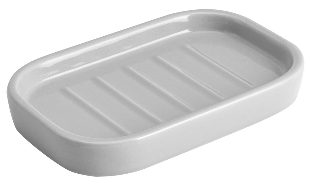 SOAP DISH,  CERAMIC,  LIGHT GREY MAINSTAYS