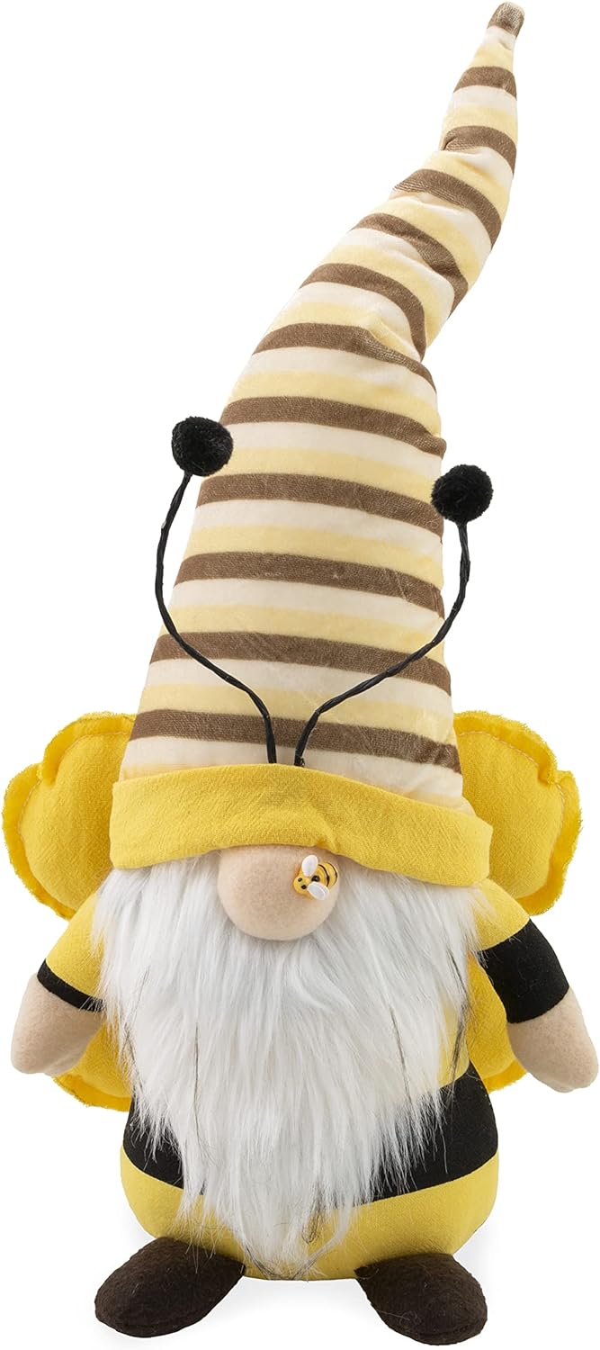 GNOME,  HONEY BEE,  WITH WINGS,  PLUSH,  WEIGHTED,  7X4.5X17 IN